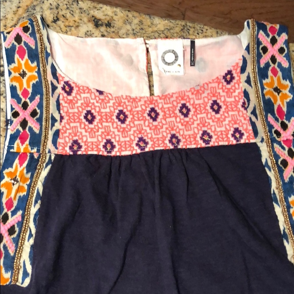 Anthropologie embroidered tunic top